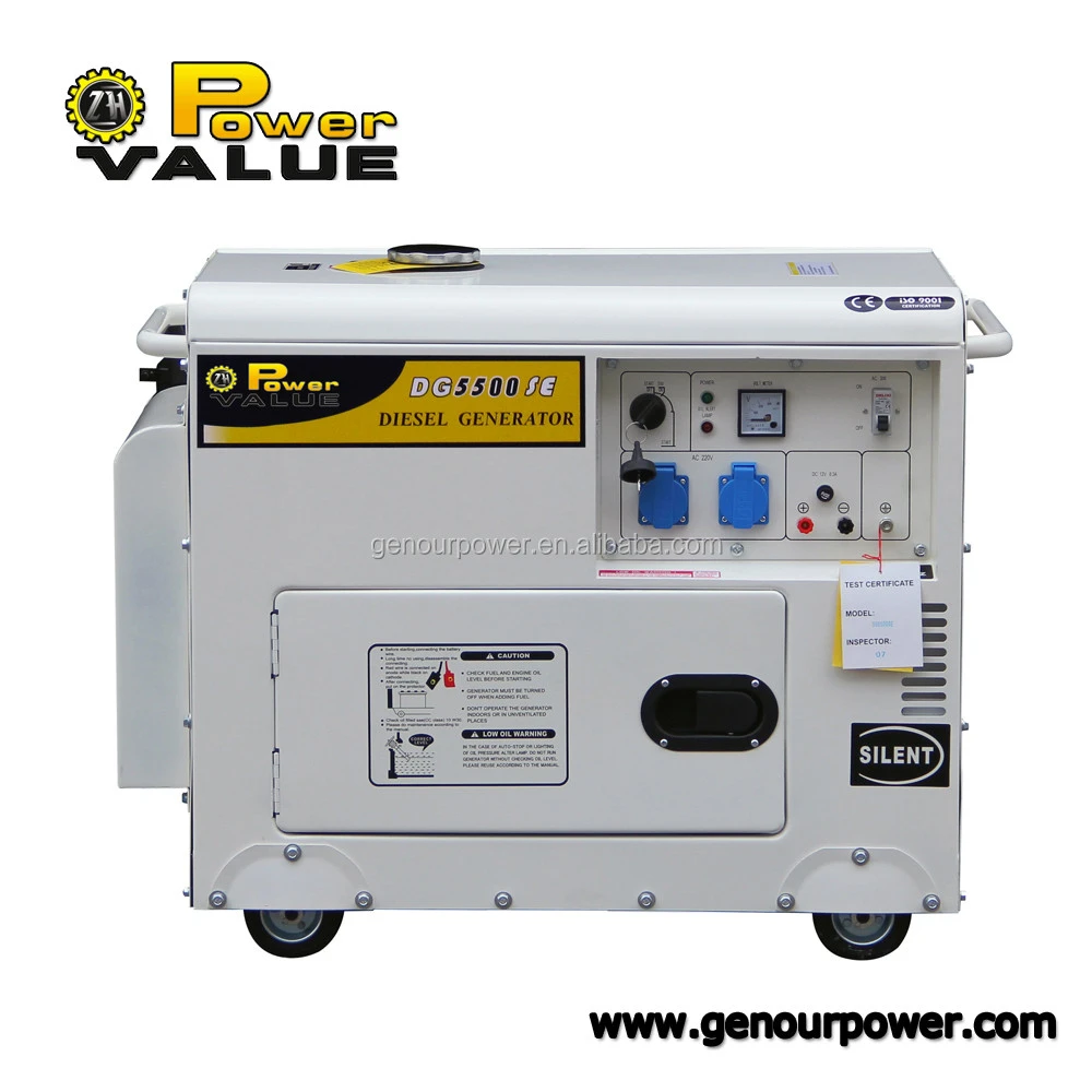 Power Value diesel generator, 5000 watt 5kva silent power generator