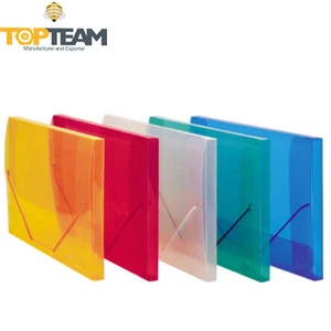 PP Tinted Elastic Box Files Folder, Tinted Elastic Cord Hard Plastic Box File Folder