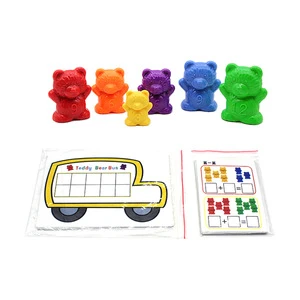 Preeschool Plastic Bear Educational Color Recognition Math Skills Sorting Bears Toy Set Sorting Cups Rainbow Counting Bears Toy