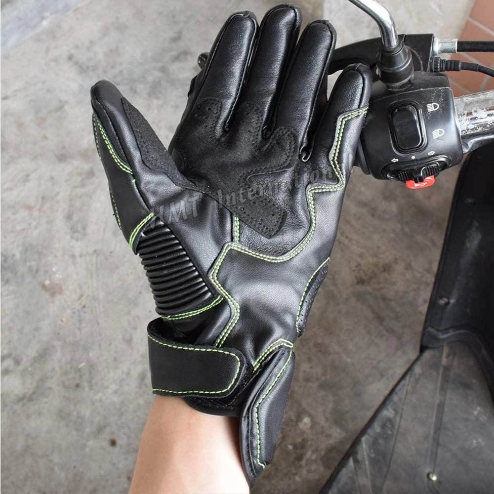 Premium Leather Motorbike Motorcycle Gloves Riding Protection Racing Gloves Motorcycle Full Finger Motorbike Protection Gloves