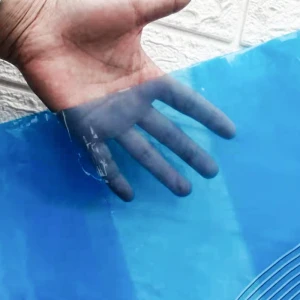 Printed logo HDPE mattress film transparent blue plastic sheet in rolls
