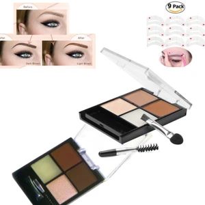 Professional Long-lasting brow powder 4 colors brow makeup palette powder with stencils
