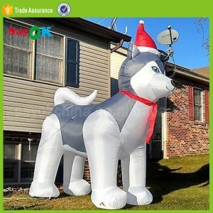 Professional Supplier Husky Dog Christmas Inflatable Decorations