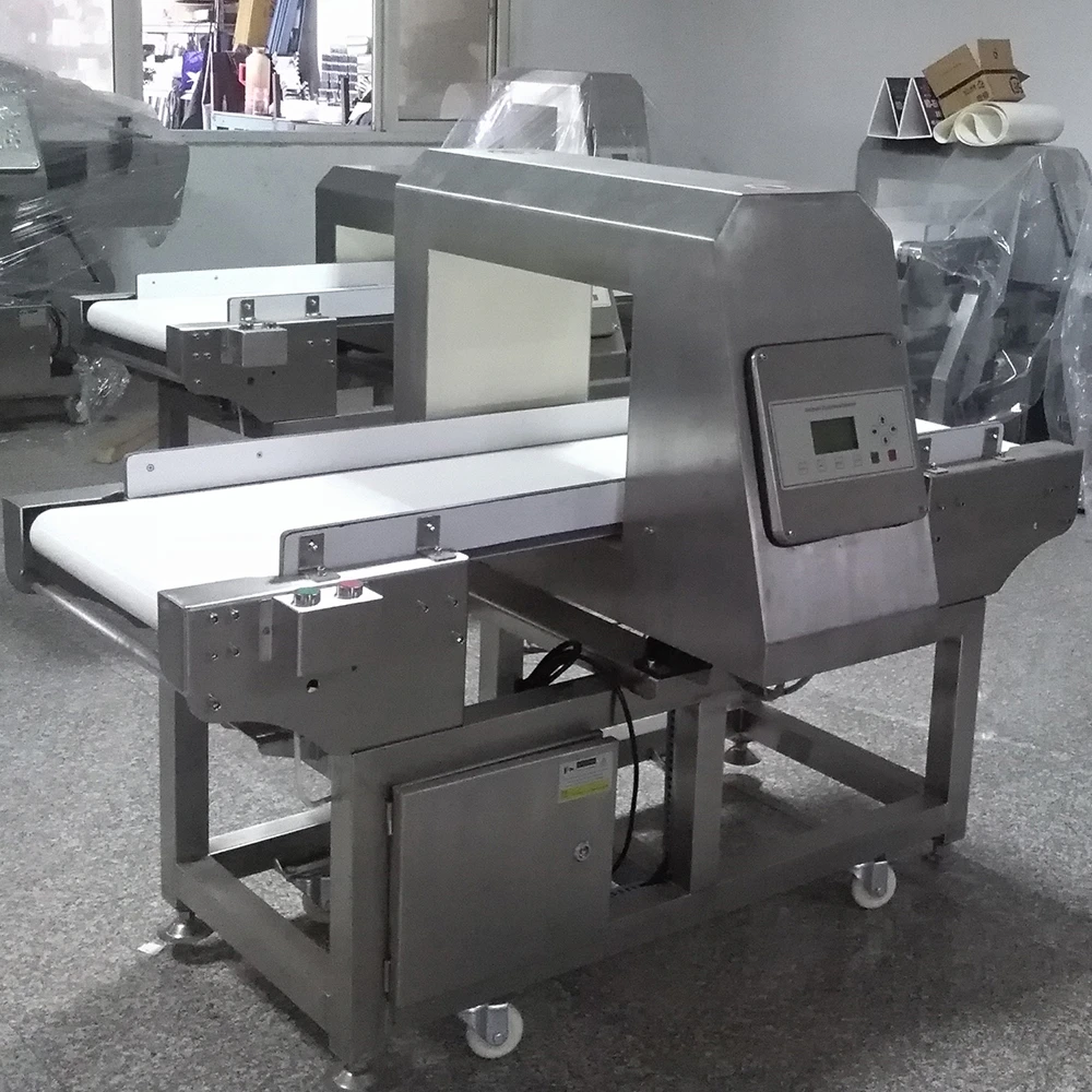 PU PVC belt Online Conveyor Food grade Industry Metal Detector Machine  meat fish processing packaging