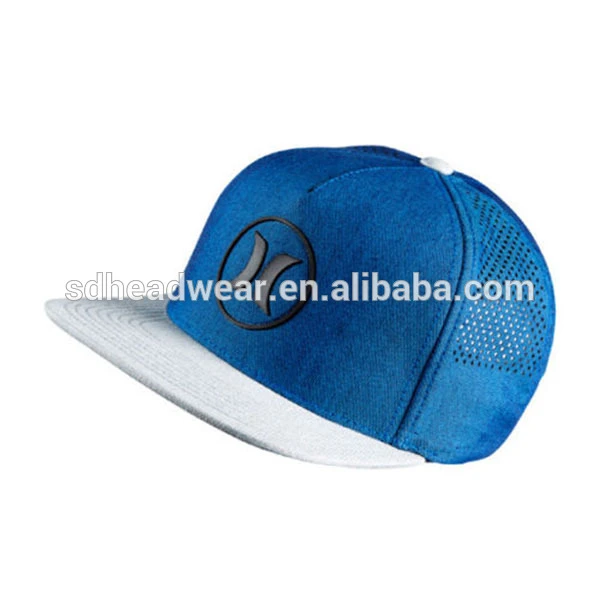 punching flat bill snapback hats offset point custom sports cap