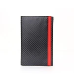 PURE CARBON FIBER AND LEATHER CARD HOLDER WALLET