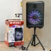 QS-1291 Kimiso 12 Inch hifi Speakers Outdoor stage Column Wireless speaker With LED Light Microphone USB TF FM