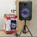 QS-1291 Kimiso 12 Inch hifi Speakers Outdoor stage Column Wireless speaker With LED Light Microphone USB TF FM