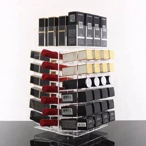 Quality Assured TableTop Acrylic Rotating Lipstick Retail Commercial 77 Mac Lip Gloss Display Stand