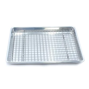 Quarter baking pan with stainless steel cooling rack set baking pan aluminium