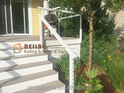 Buy Reilbu Clean Look White Cable Railing Easy Install Ss316 304 Indoor ...