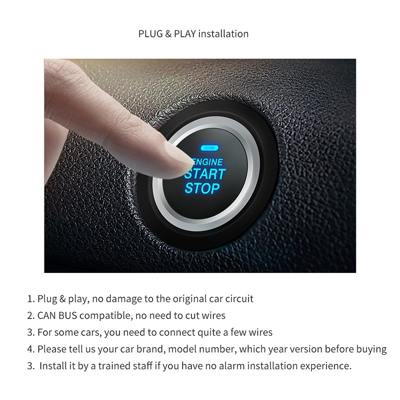 remote start push button start plug &amp; play PKE kit fit for toyota can bus compatible push start button keyless go system