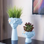 Resin Vase Home Decor Art Statue European Style Flower Pot Makeup Brush Holder Modern Ornaments