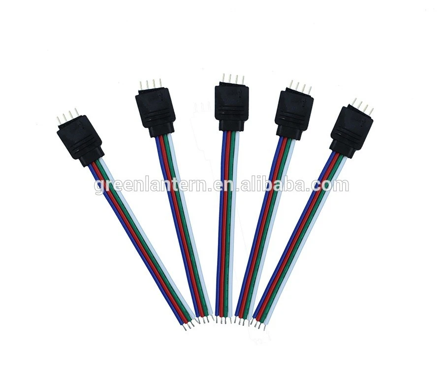 RGB 4 pin Female Connector cable 10mm 4Pin RGB led strip connectors