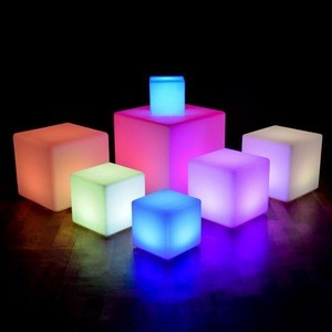 Rgb colour rechargeable led glowing bar table 40cm led cube table