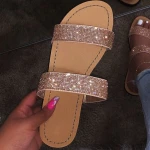 Rhinestone Sandals Wholesale Bright Rhinestone Bow Slippers Diamond Flat Transparent Sandals Slippers