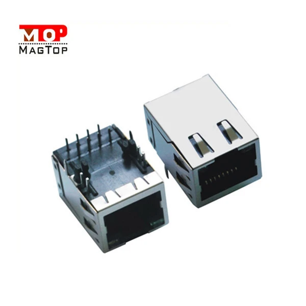 RJ45 ethernet Connector with 180 degree &amp; RJ45 Jack / Connector With Transformer Module Vertical RJ45 Female Connector Cable