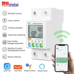 RMshebei Smartlife WIFI MCB Energy Meter 63A 110V/220V Kwh Metering Switch Timer Voltage Current Leakage Protection 6ka Breaker