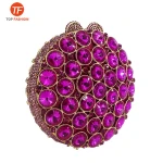 Round Big Diamond Crystal Rhinestone Party Clutch Evening Bag Wholesale from Factory