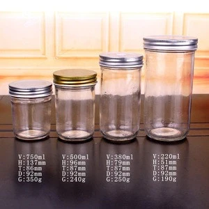 Round Glass Storage Jar/glass Mason Jar /glass Drinking Bottle With Metal Lid