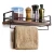 Rustic Kitchen Wood Wall Shelf, Spice Rack Shelf with Towel Bar,Wood and Metal Floating Shelves Wall Mounted Toilet Storage