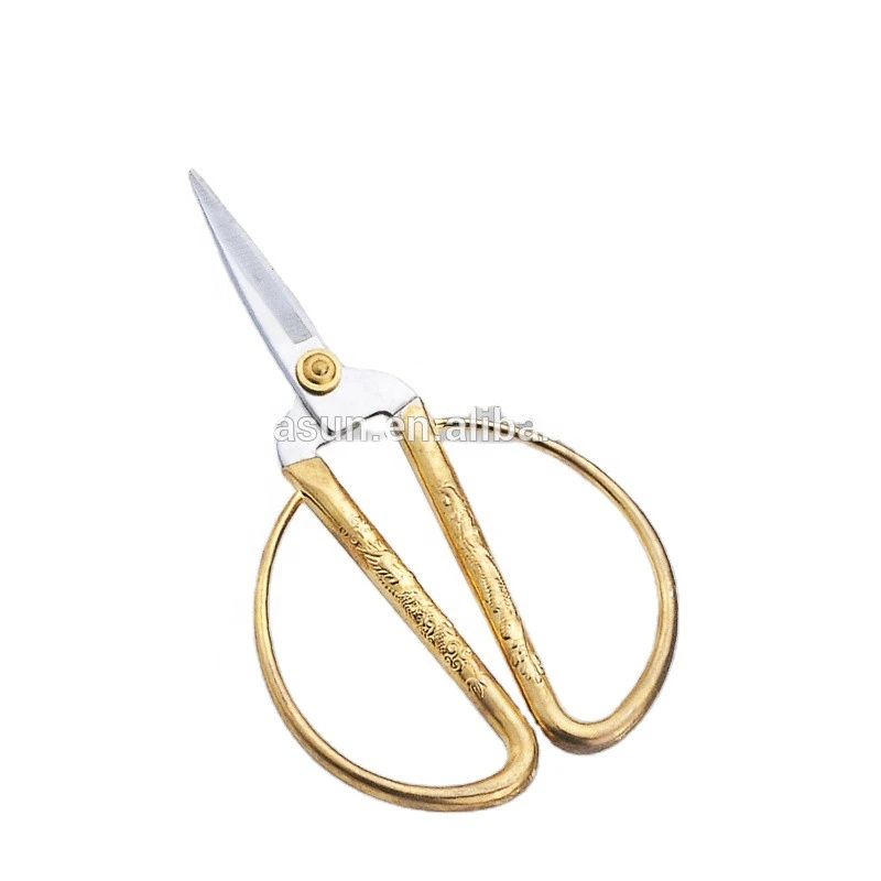 SA1952 Cloth cutting golden sewing scissors gold shears