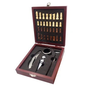 Sample Order Available Chess Design 4pcs Opener Wine Accessories Bar Set
