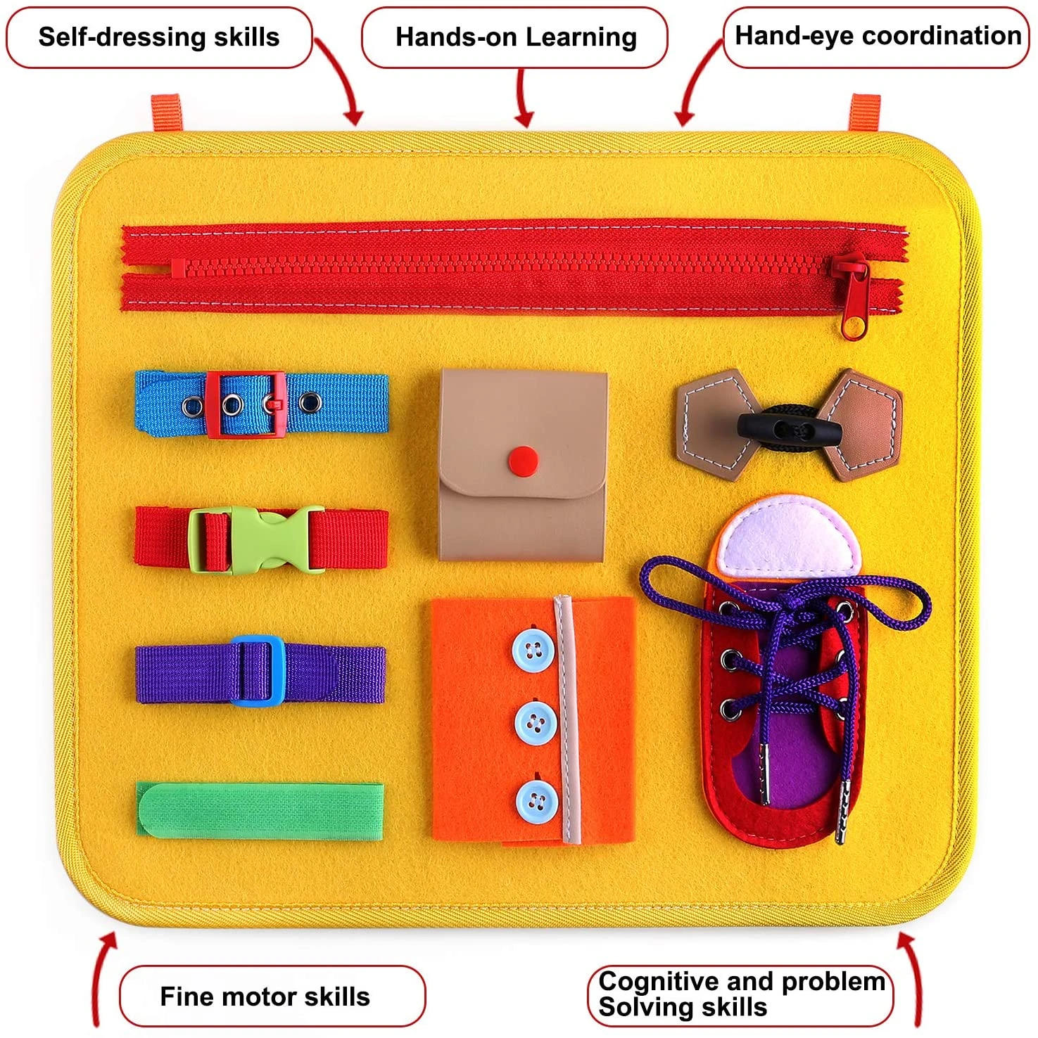Sensory Toddler Felt Busy Board Toys Montessori Basic Skills Activity Board Learn to Dress Preschool Educational Learning Toys