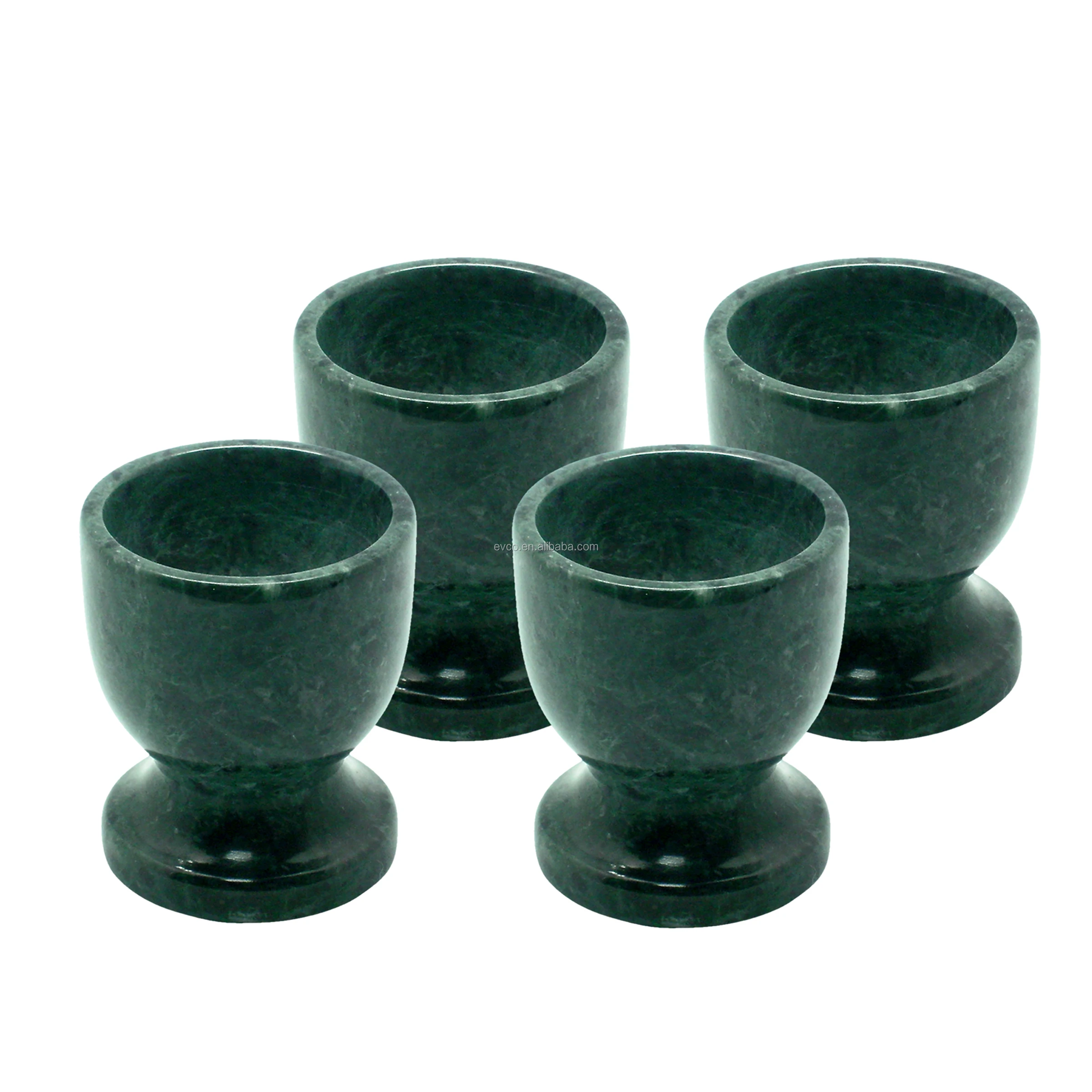 Set of 4 Natural Green Marble Egg Cup Holder
