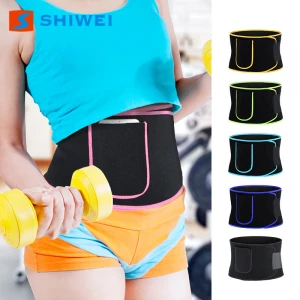 Shwei--5010-1# Colorful Waist support Trainer Slimming belt with phone pocket