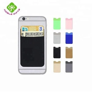 Silicone 3m Sticker Adhesive Credit Id Card Pouch and Sticky Smart Wallet Mobile Card Holder