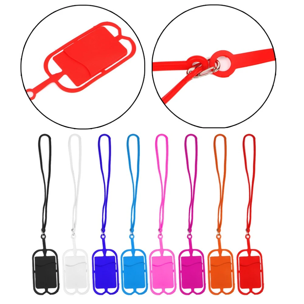 Silicone hanging rope sleeve Dual use of clamp and rope Cell phone strap holder