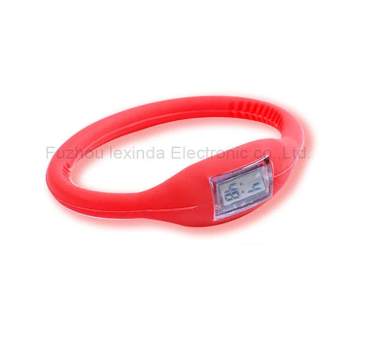 Silicone rubber digital wristband watch for promotion