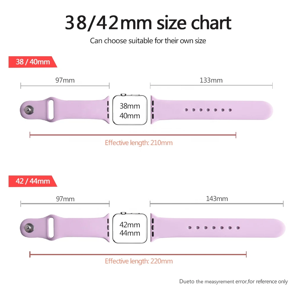 Silicone Straps 38mm 44mm Wrist Bands Series 6 SE 22mm Rubber Strap for Apple Watch Band