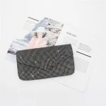 Silver Glitter Clutch Bag with Rhinestones Party Wear Envelope Evening Clutches Solid Color Ladies Handbag Purse
