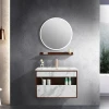Simple Design Smart Round  Mirror Cabinet Bathroom  Modern Smart Floating Vanity Storage