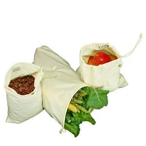 Simple Ecology Organic Cotton Muslin Produce Bag - Set of 6 (2 each of Lg. Med. &amp; Sm.)