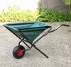 Single Wheel Green Light Weight Folding Garden Cloth Wheelbarrow