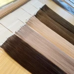Slavic Double Drawn Russian Human Hair Tape Hair Extension, Luxury Natural Remy Cuticle Tape In Hair Extension