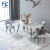 Import Small apartment solid wood foot marble dining table and chair set from China