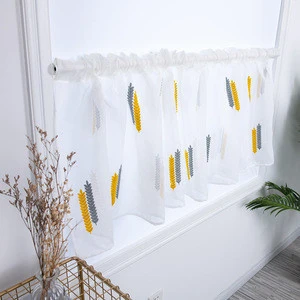 small fresh embroidery lace  Ready Made Kitchen Curtains