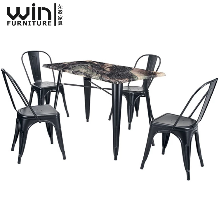 Small round marble dining table design restaurant table set