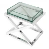 Smart Glass Stainless Steel Coffee Table Fish Tank in Silver Stainless