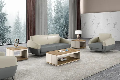 Sofa Set Furniture Living Room Commercial Furniture Reception Sofa Waiting Room 1+1+3 Office Visitor Sofa