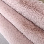 soft cozy pink faux rabbit fur plate, fur rabbit