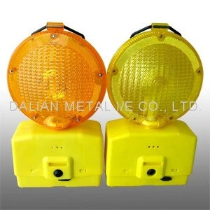 Solar led signal warning yellow/red flashing block lamp
