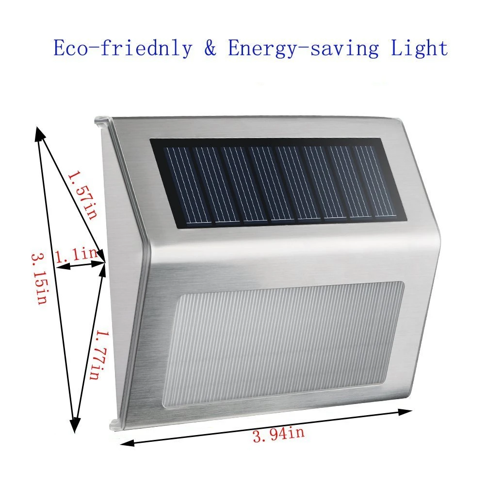 Solar Powered LED Wall Light Solar Energy Lamp yh0405 - 2 Pack