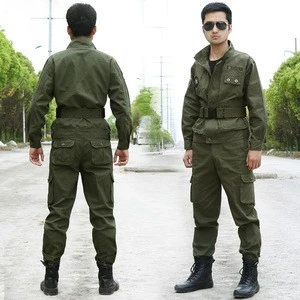 Solid and Plain Army Green Military Uniforms with Breathable Jackets and Pant for Mens Abrasion and Scratch Resistant