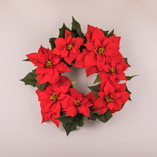 Artificial Christmas Decorative Flower Home Decoration Poinsettia Wreath
