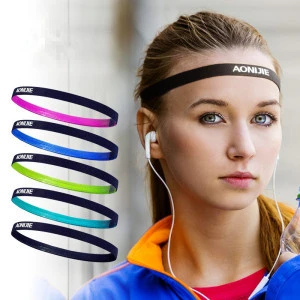 Sports Non Slip Silicone elastic thin Headband Summer Fitness Sweatbands